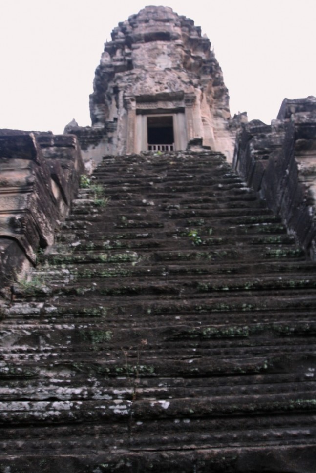 Angkor steep tower steps