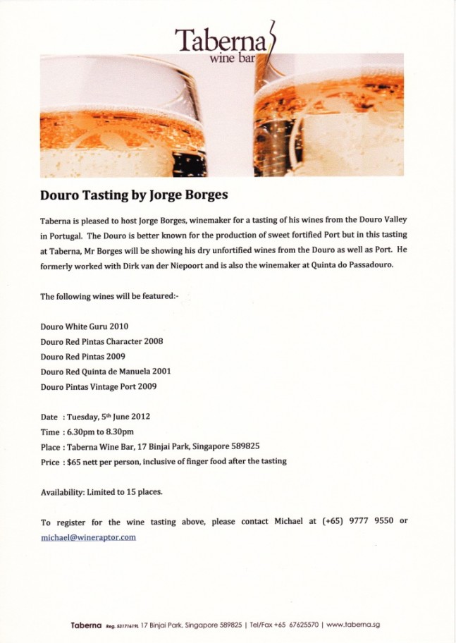 Douro Tasting by Jorge Borges at Taberna