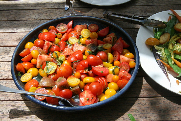 Nigel Greening's zero food miles heirloom tomato salad 