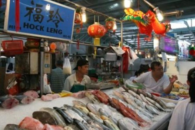 Ghim Moh Market Hock Leng Fish Stall main display Singapore's Best Fishmonger