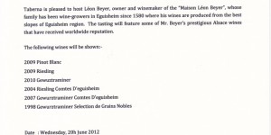 Leon Beyer Tasting