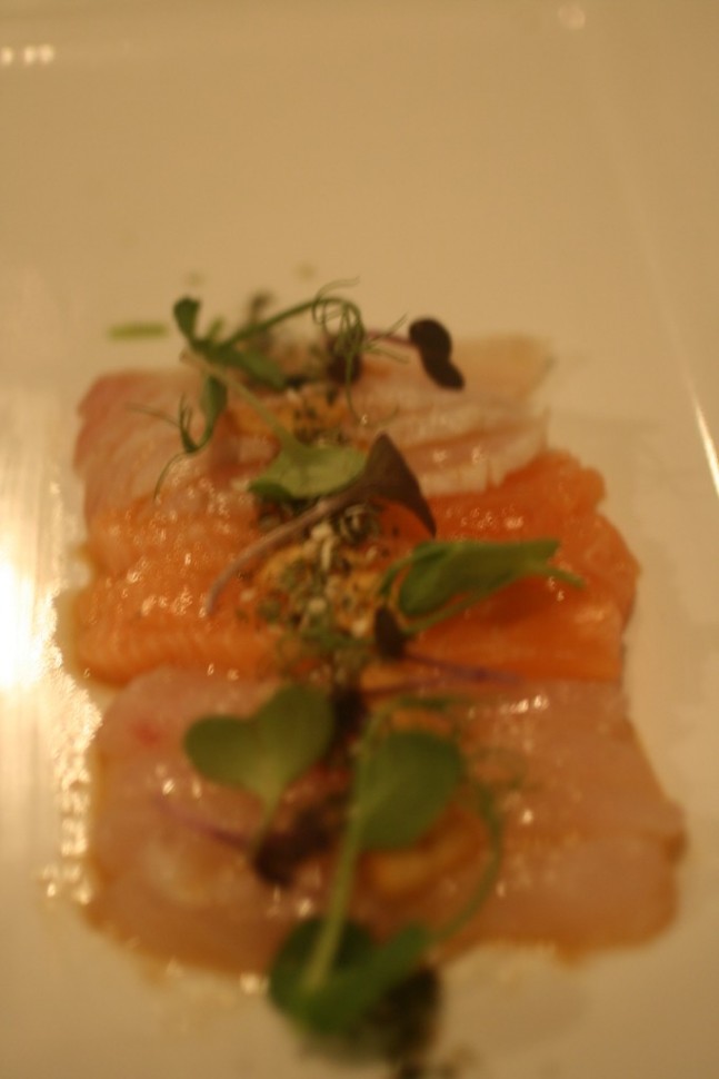 A plate of sashimi—selection of the days catch