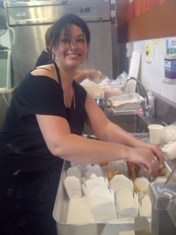 One of our New Zealand crew members working on the fish n chips assembly line