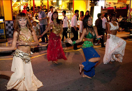 Dancing on street, Singapore