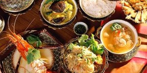 A variety of Thai food